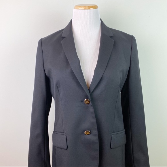 J. Crew School Boy Blazer Black Wool Size 8 - Picture 2 of 8